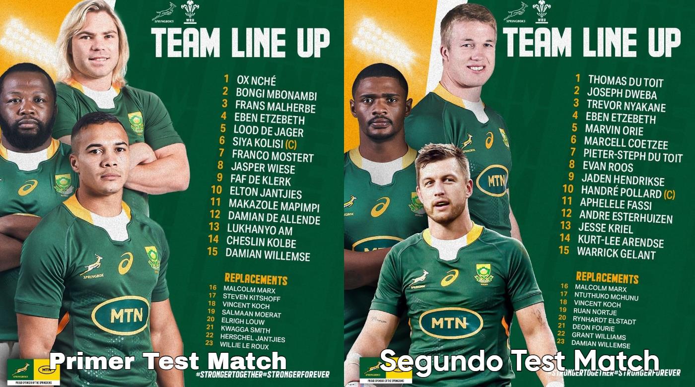 14 CAMBIOS EN LOS SPRINGBOKS PARA EL SEGUNDO PARTIDO ANTE GALES