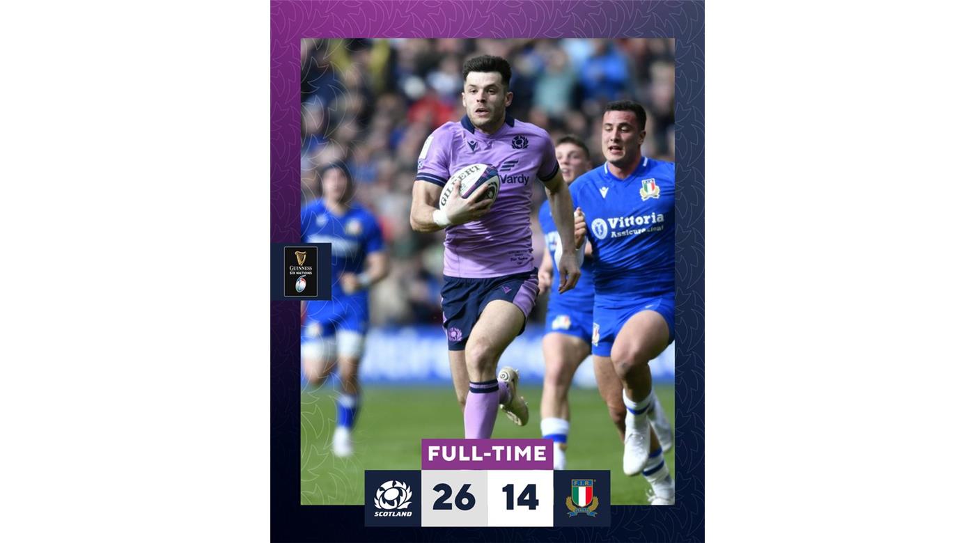 ESCOCIA LE GANÓ A ITALIA Y LO ASEGURÓ EN EL FINAL DE UN DISPUTADO PARTIDO