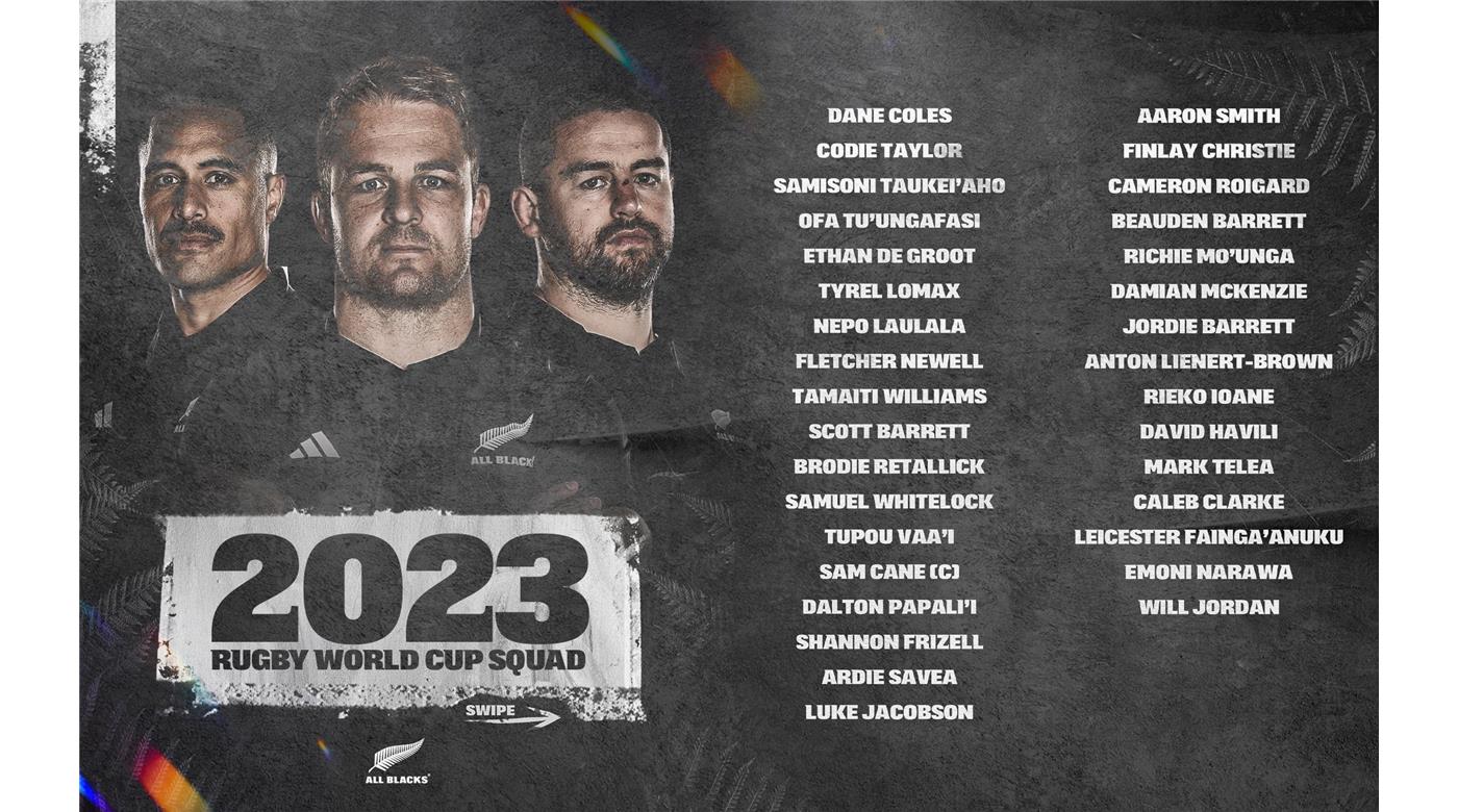 LOS ALL BLACKS ANUNCIARON SU PLANTEL PARA EL MUNDIAL
