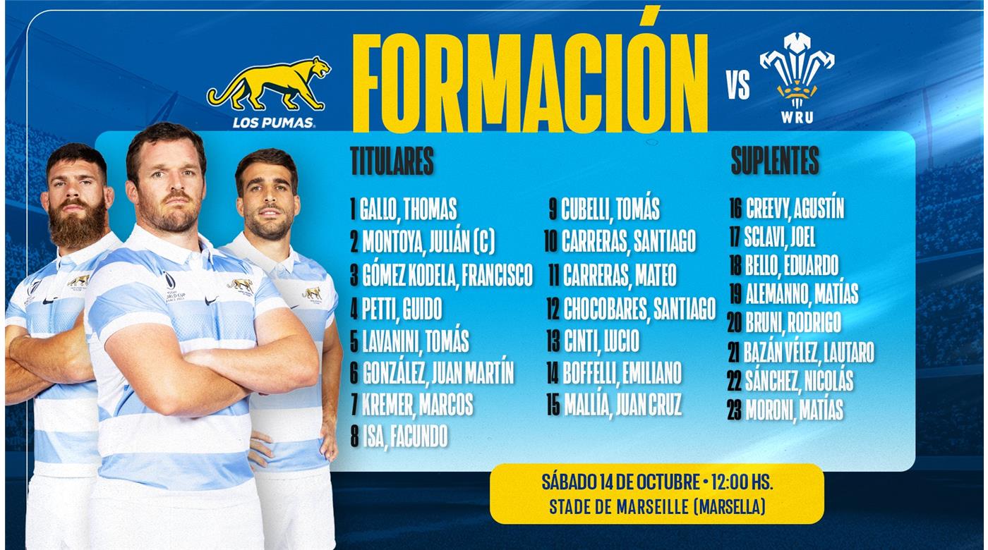 CHEIKA CONFIRMÓ LA FORMACIÓN DE LOS PUMAS ANTE GALES