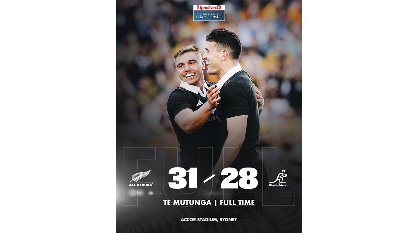 LOS ALL BLACKS CONSIGUIERON VENCER A AUSTRALIA MIRANDO EL RELOJ EN EL FINAL 