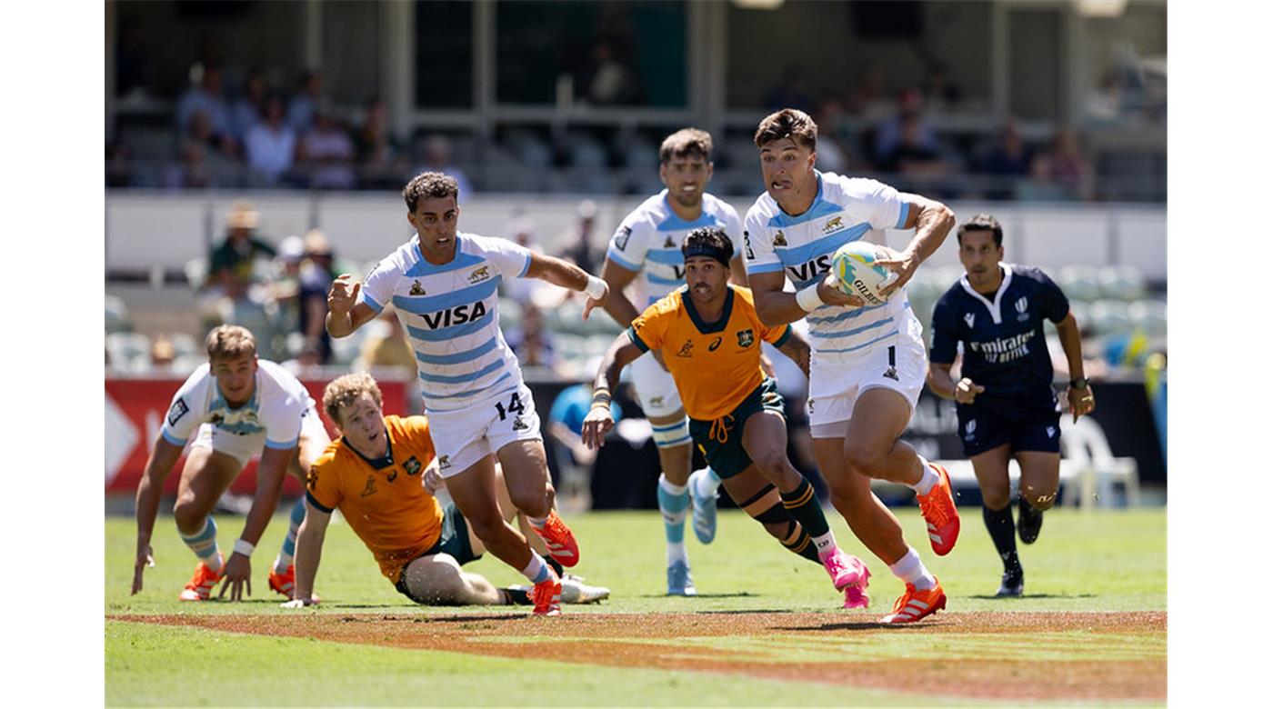LOS PUMAS 7S SE JUEGAN EL PASE POR EL ORO ANTE SUDÁFRICA, EN LA MADRUGADA DE PERTH 
