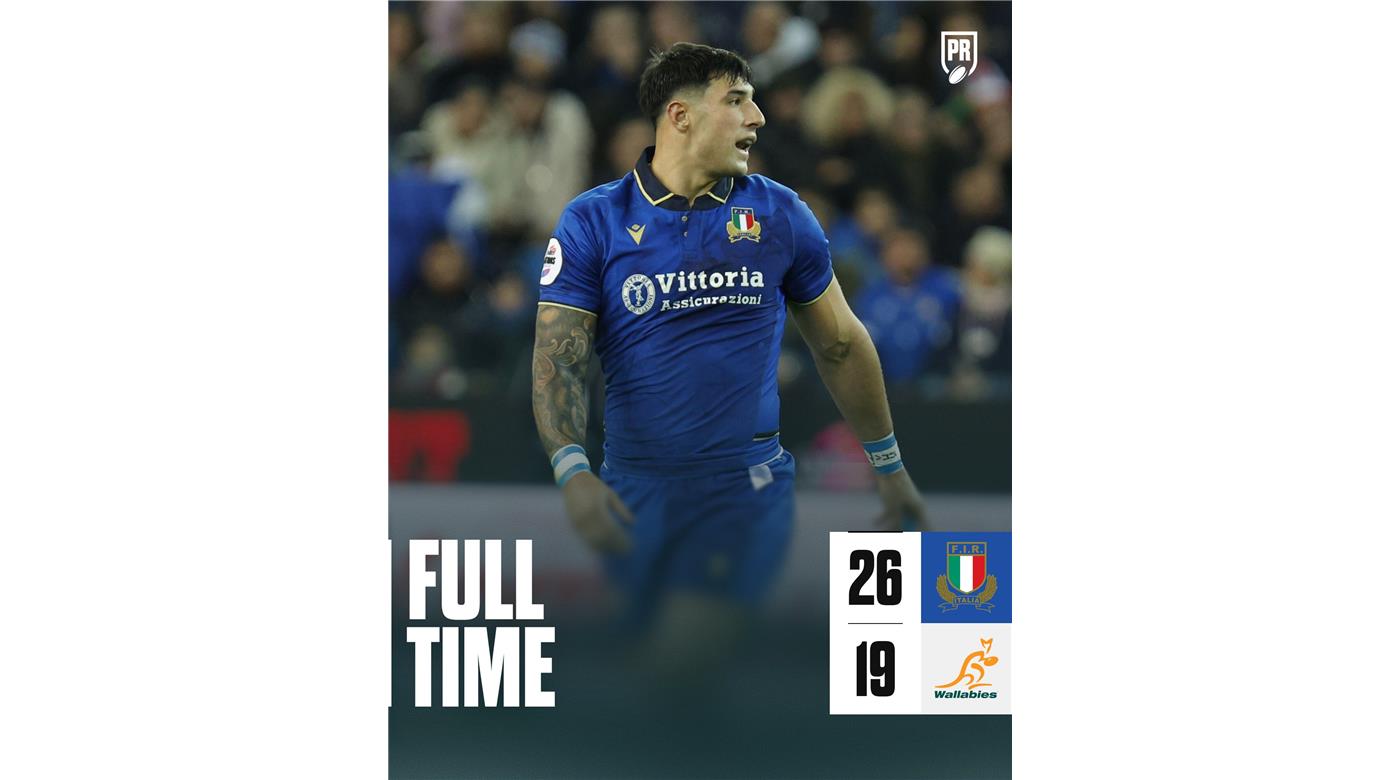 ITALIA, EL EQUIPO DE GONZALO QUESADA CON JUAN IGNACIO BREX COMO CAPITÁN VENCIÓ A AUSTRALIA 