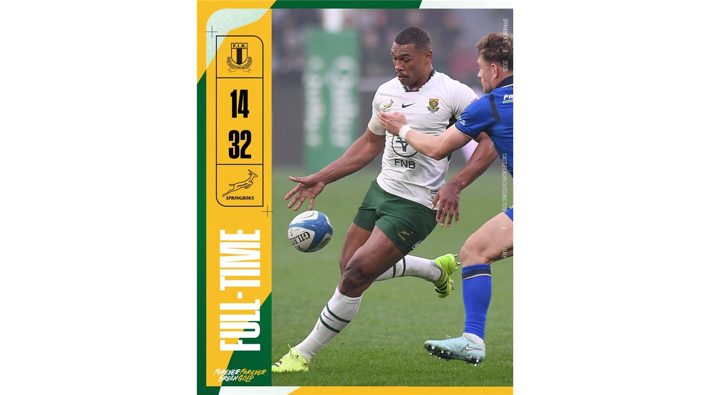 SUDÁFRICA SE QUEDÓ CON LA VICTORIA, ANTE UN ITALIA QUE SE LA HIZO DIFICIL